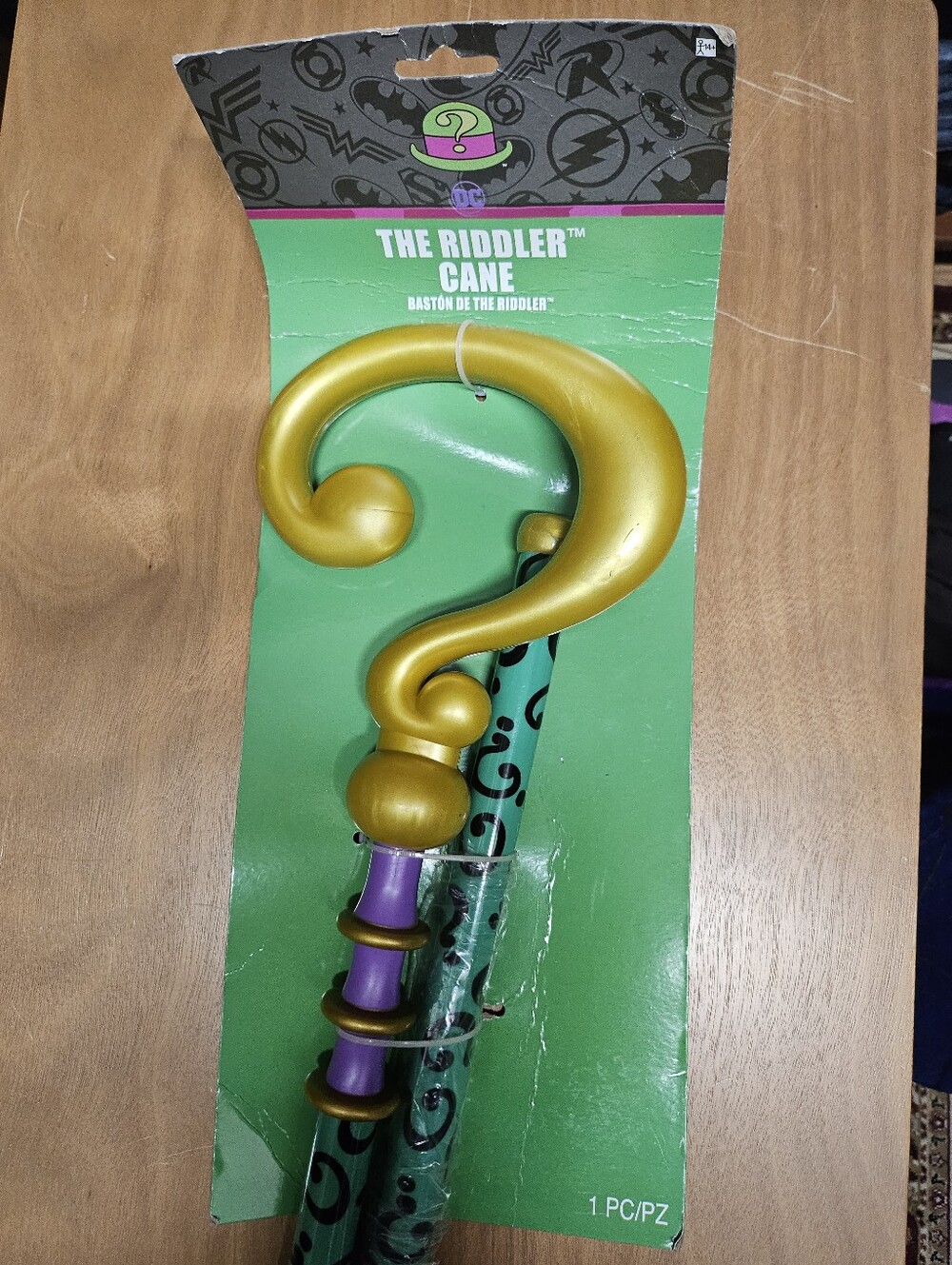 The Riddler Decorative Cane - Green, Gold, Purple Halloween!